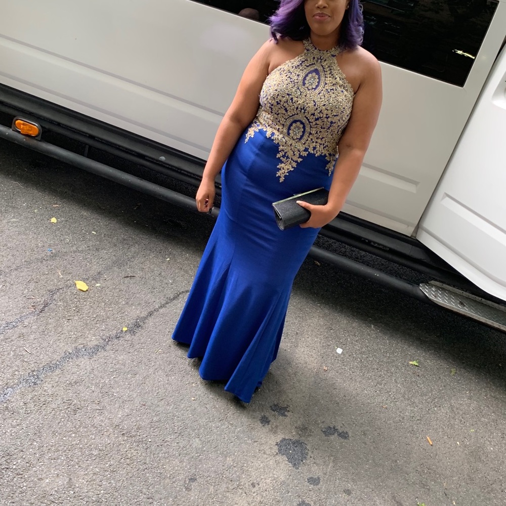 Navy blue gown